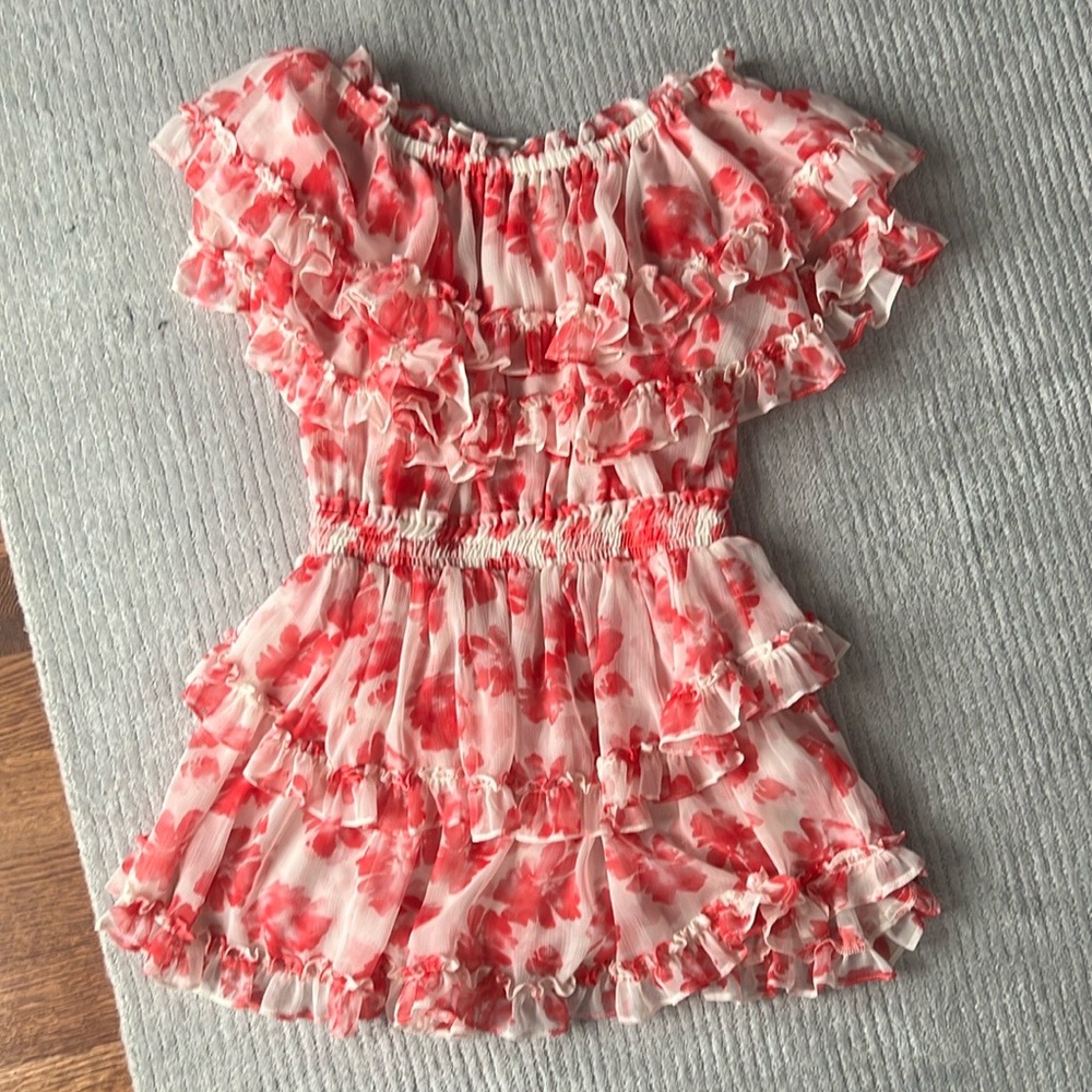 MISA Los Angeles off the shoulder ruffle dress